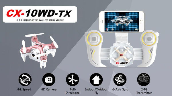 CX-10WD-TX - The World Smallest WIFI FPV drone with Transmitter and altitude hold